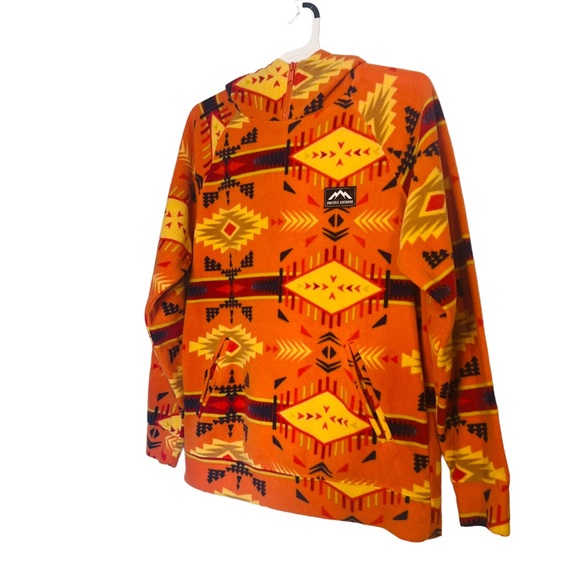 Massive Outdoor Fleece Sweater Aztec Orange Size Men's Small Women's Large - Picture 2 of 6